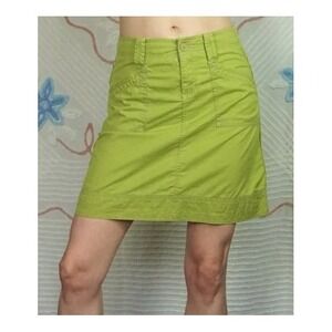 Women's Aventura Earthy Organic Cotton Skirt A-Line Utility Pockets Green Size 6